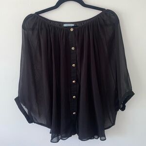 Sheer Black Flowy Top, sheer black Blouse, Do & Be